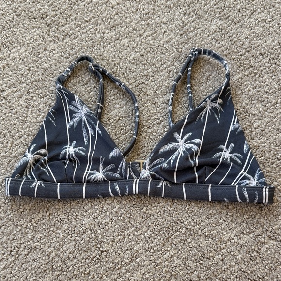 Palm Tree Print Triangle Bikini Top - Picture 1 of 3